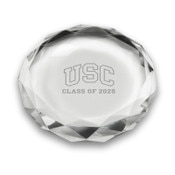 USC Trojans Class of 2025 Engraved Optic Crystal Faceted Paperweight